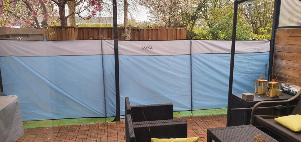 Windscherm voor terras of tuin - Blauw/Grijs, Ophalen, Gebruikt