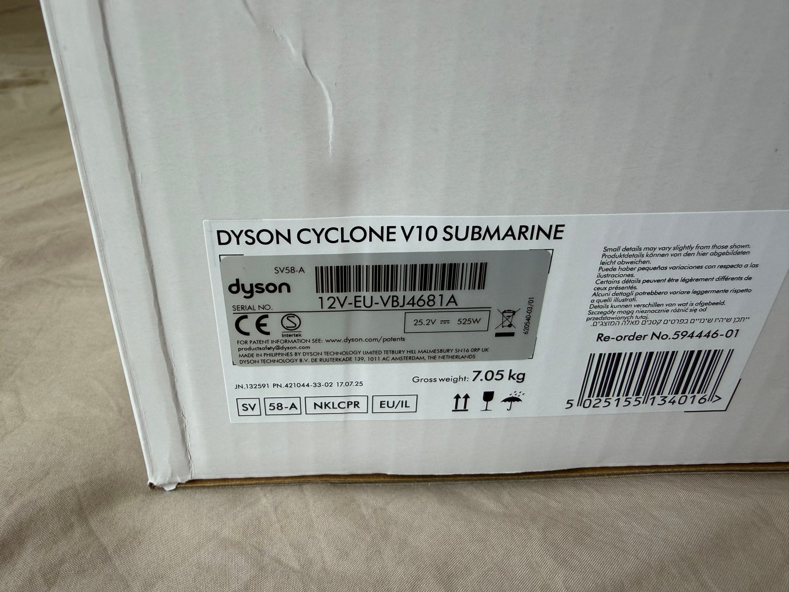Nieuwe Dyson Cyclone V10 Submarine - Ongeopend in doos, Ophalen of Verzenden, Dyson, Reservoir, Steelstofzuiger