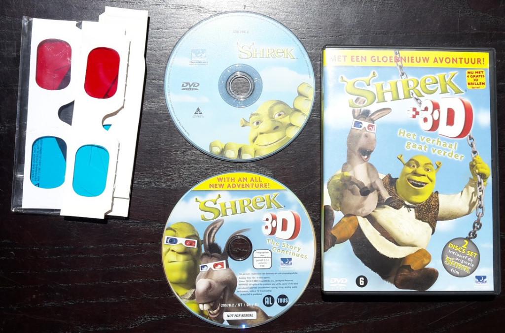 DVD - Shrek - Gewone en 3D versie, Cd's en Dvd's, Dvd's | Kinderen en Jeugd, Zo goed als nieuw, Film, Avontuur, Vanaf 6 jaar, Ophalen of Verzenden