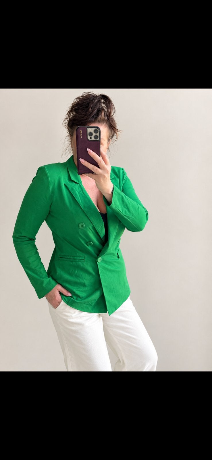 Tamar blazer S Appeltjes groen Travel stof, Kleding | Dames, Jasjes, Kostuums en Pakken, Ophalen of Verzenden, Zo goed als nieuw