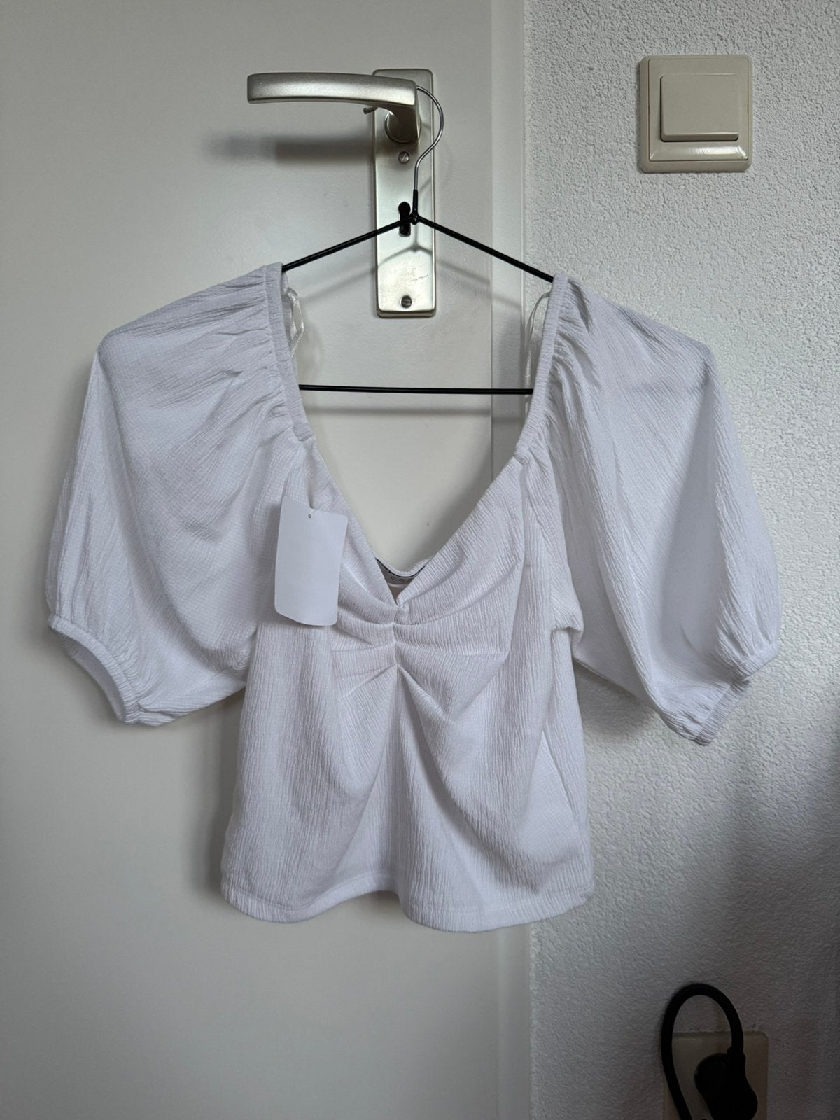 Costes studio witte top pofmouwen, Wit, Nieuw, Ophalen of Verzenden, Korte mouw