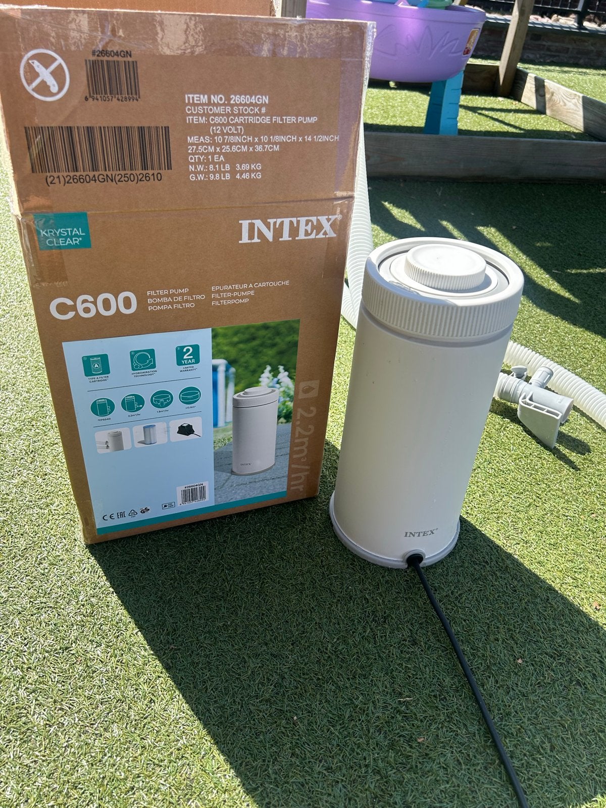 Intex Krystal Clear C600 Cartridge Filter Pomp (12 Volt), Ophalen of Verzenden, Gebruikt, Zwembadpomp