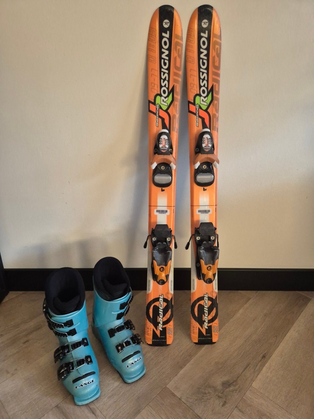 Rossignol Radical kinder ski's 93cm met skischoenen 30/31, Ophalen, Gebruikt, Rossignol, Skiën