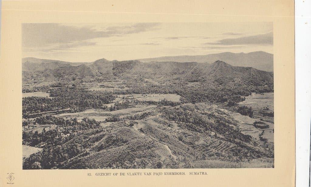 Originele fotogravure 1910 - Pajo Koemboeh, Sumatra, Zo goed als nieuw, Voor 1940, Prent, Buitenland