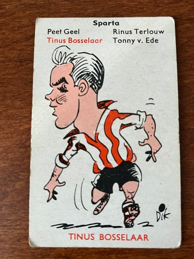 Tinus Bosselaar karikatuur Dik Bruynesteyn Monty voetbalpl., Verzamelen, Sportartikelen en Voetbal, Ophalen of Verzenden, Gebruikt