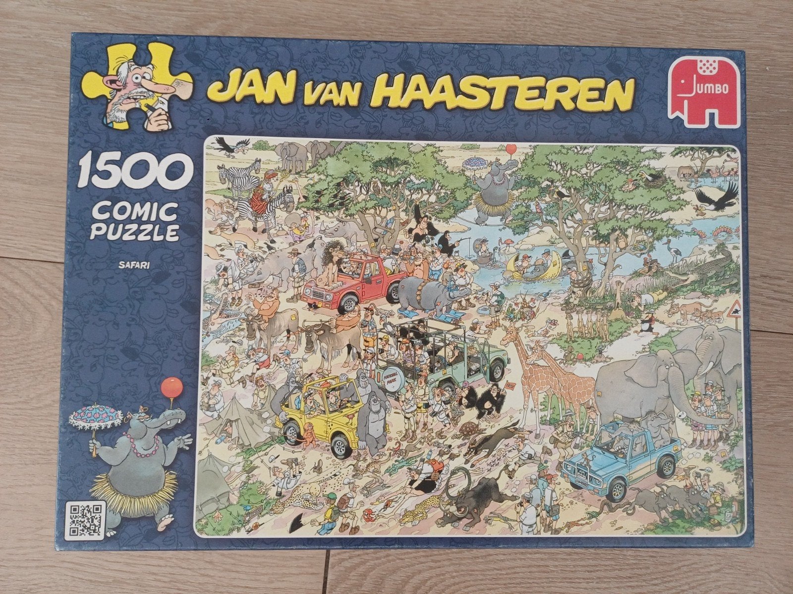 Puzzel safari Jan van Haasteren 1500 stukjes, izgs, Ophalen of Verzenden, 500 t/m 1500 stukjes, Zo goed als nieuw