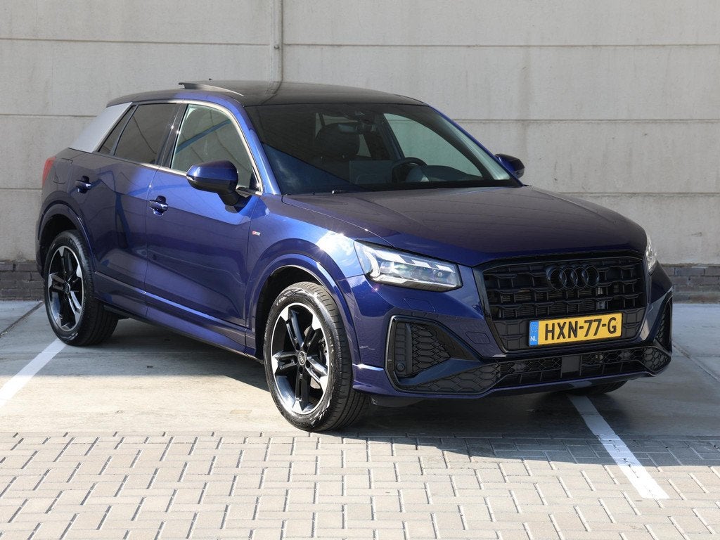 Audi Q2 35 TFSI S Edition Automaat | Pano | 18'' velgen | Ad, Auto's, Audi, 4 cilinders, 150 pk, Blauw, Leder en Stof
