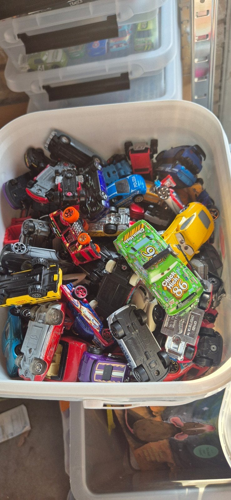 bak vol autootjes metaal cars hotwheels, Ophalen of Verzenden, Zo goed als nieuw