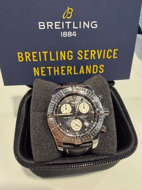 Breitling Colt Chronograph A73380 ( als NIEUW), Leer, Staal, Breitling, Polshorloge