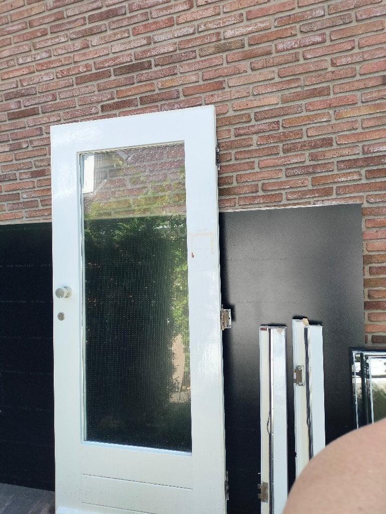 Voordeur met raam en dorpel, Ophalen, Gebruikt, 80 tot 100 cm, Buitendeur