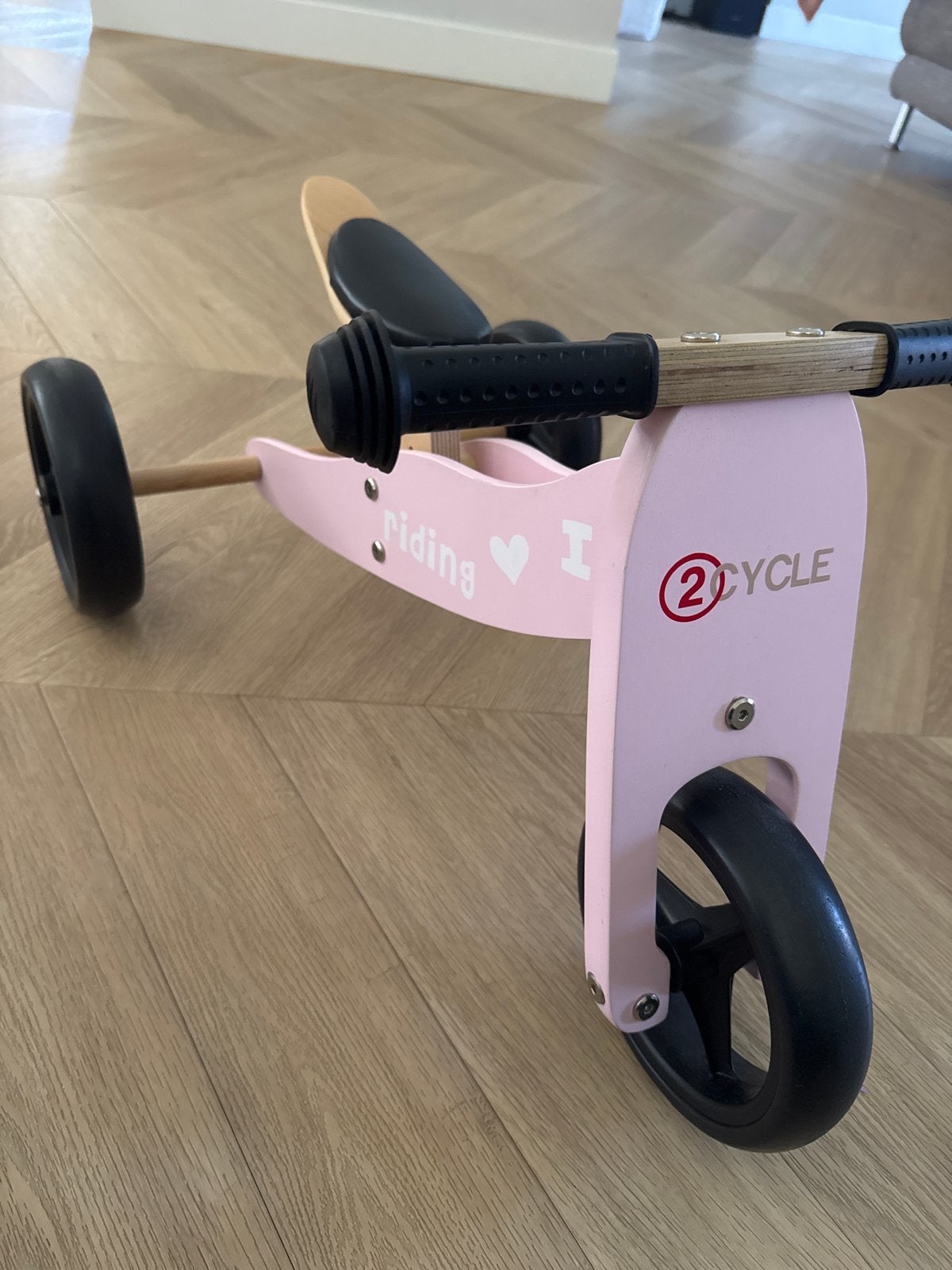 Roze houten loopfietsje - 2Cycle, Ophalen, Gebruikt, Loopfiets