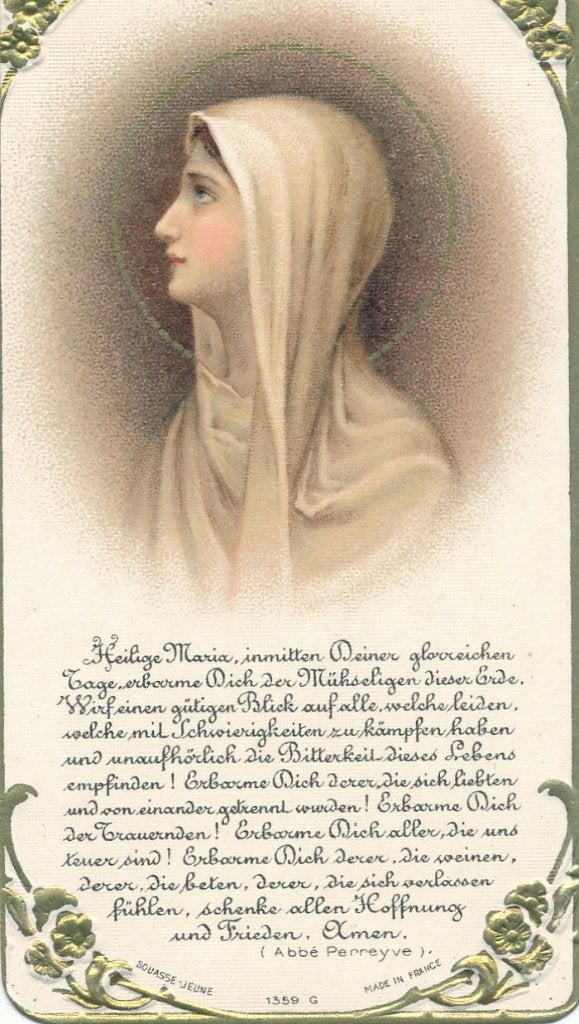 Mooi oud devotie prentje van Maria, Ophalen of Verzenden, Zo goed als nieuw, Kaart of Prent, Christendom | Katholiek