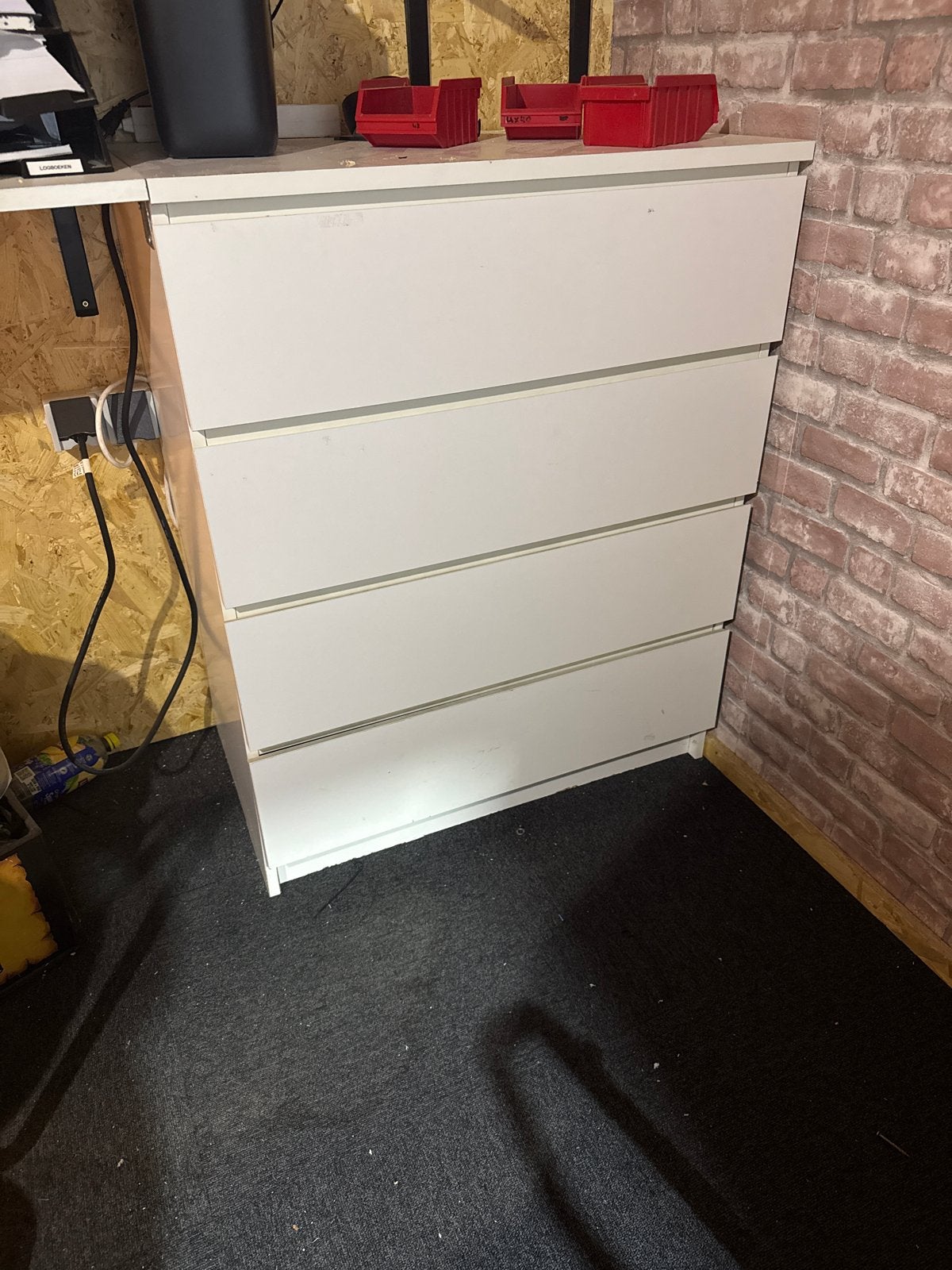Witte ladekast met 4 lades - 80x48x100 cm, Ophalen, Gebruikt, 100 tot 150 cm, 50 tot 100 cm