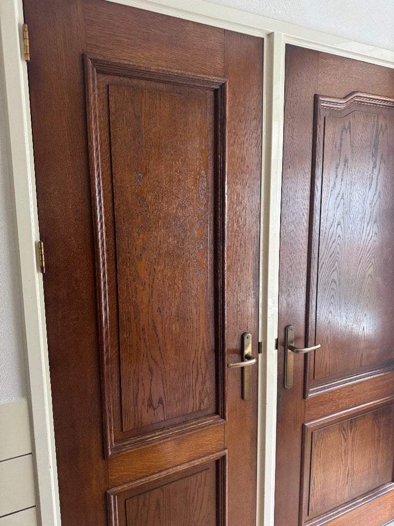 4 klassieke houten paneeldeuren met beslag - Houten deuren, Ophalen, Gebruikt, Minder dan 80 cm, Binnendeur