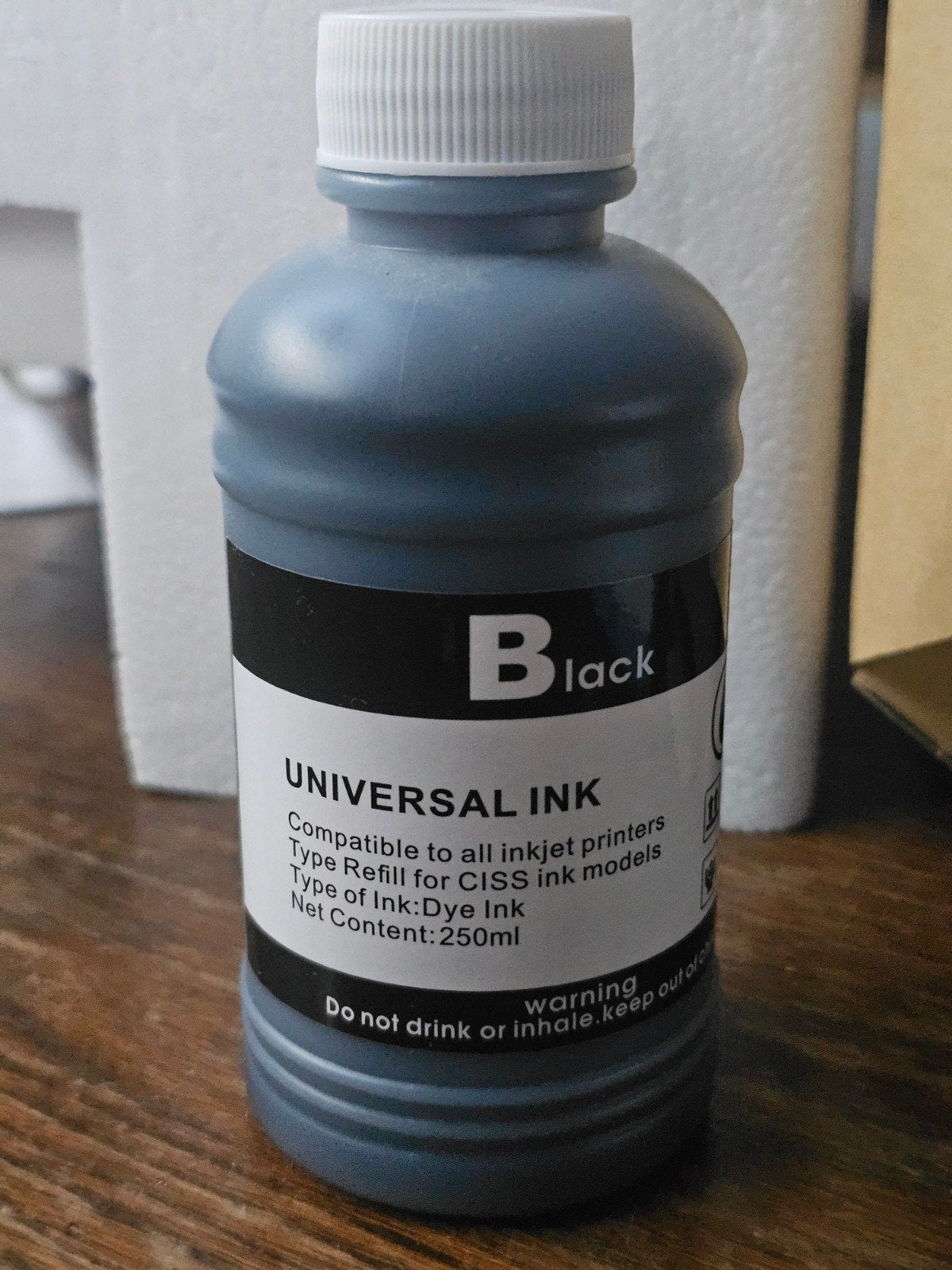 Nieuwe fles zwarte Inkt 250ml voor Inkjetprinters/ Dye inkt!, Ophalen of Verzenden, Nieuw