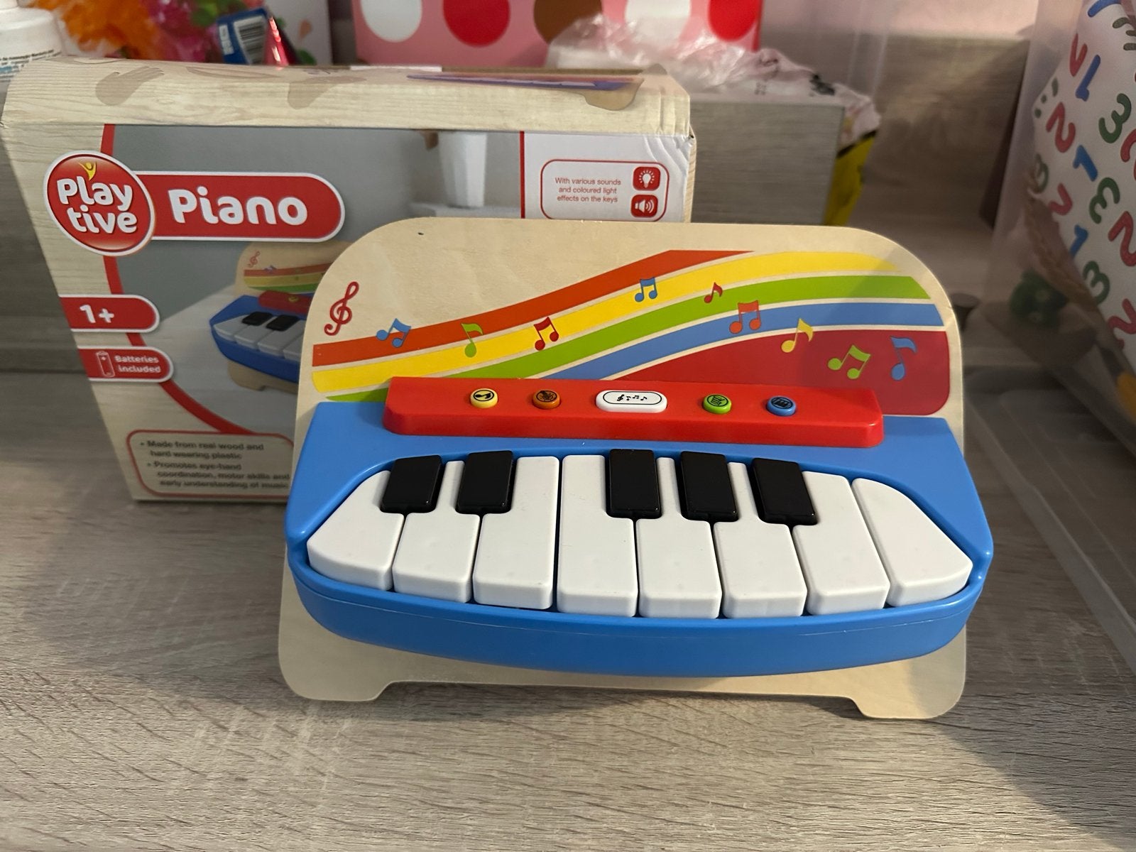 Playtive Kinderpiano - Houten Speelgoed Piano, Ophalen of Verzenden, Zo goed als nieuw, Overige kleuren, Piano