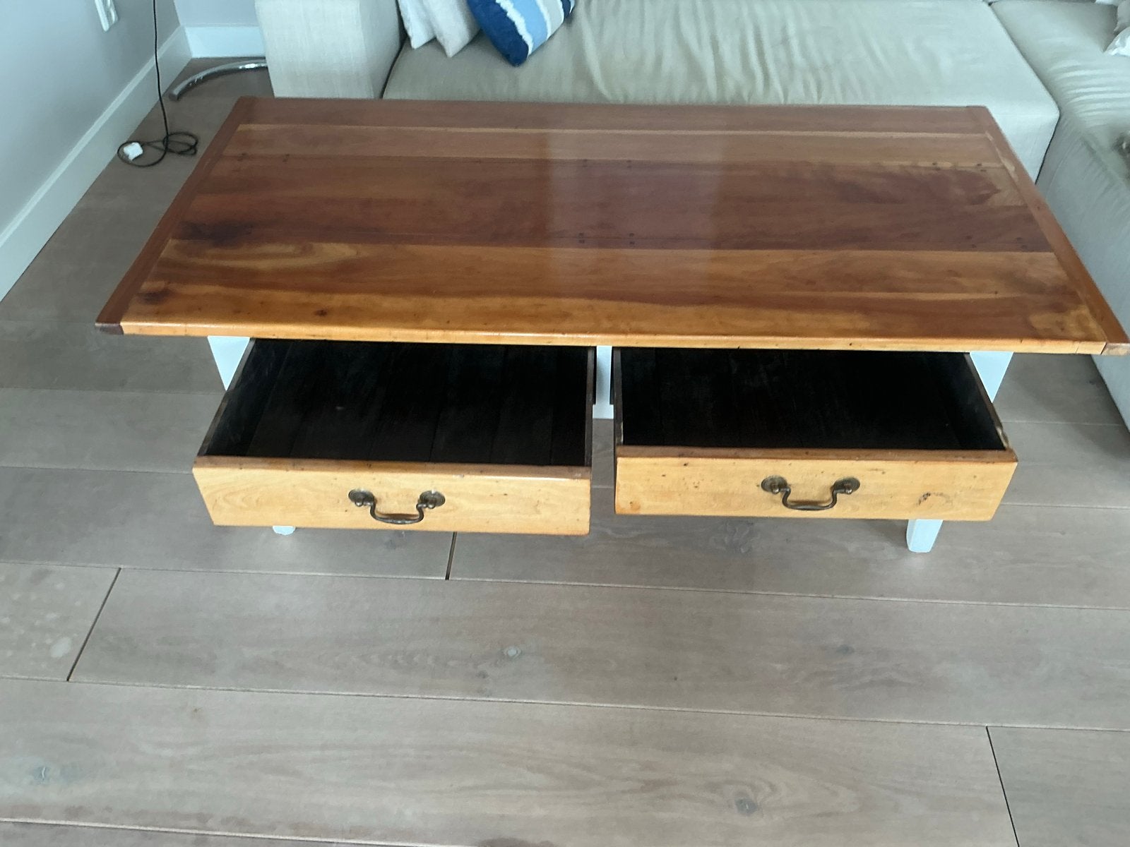 Kersenhouten salontafel, Huis en Inrichting, Ophalen, Franse stijl, Gebruikt, 100 tot 150 cm