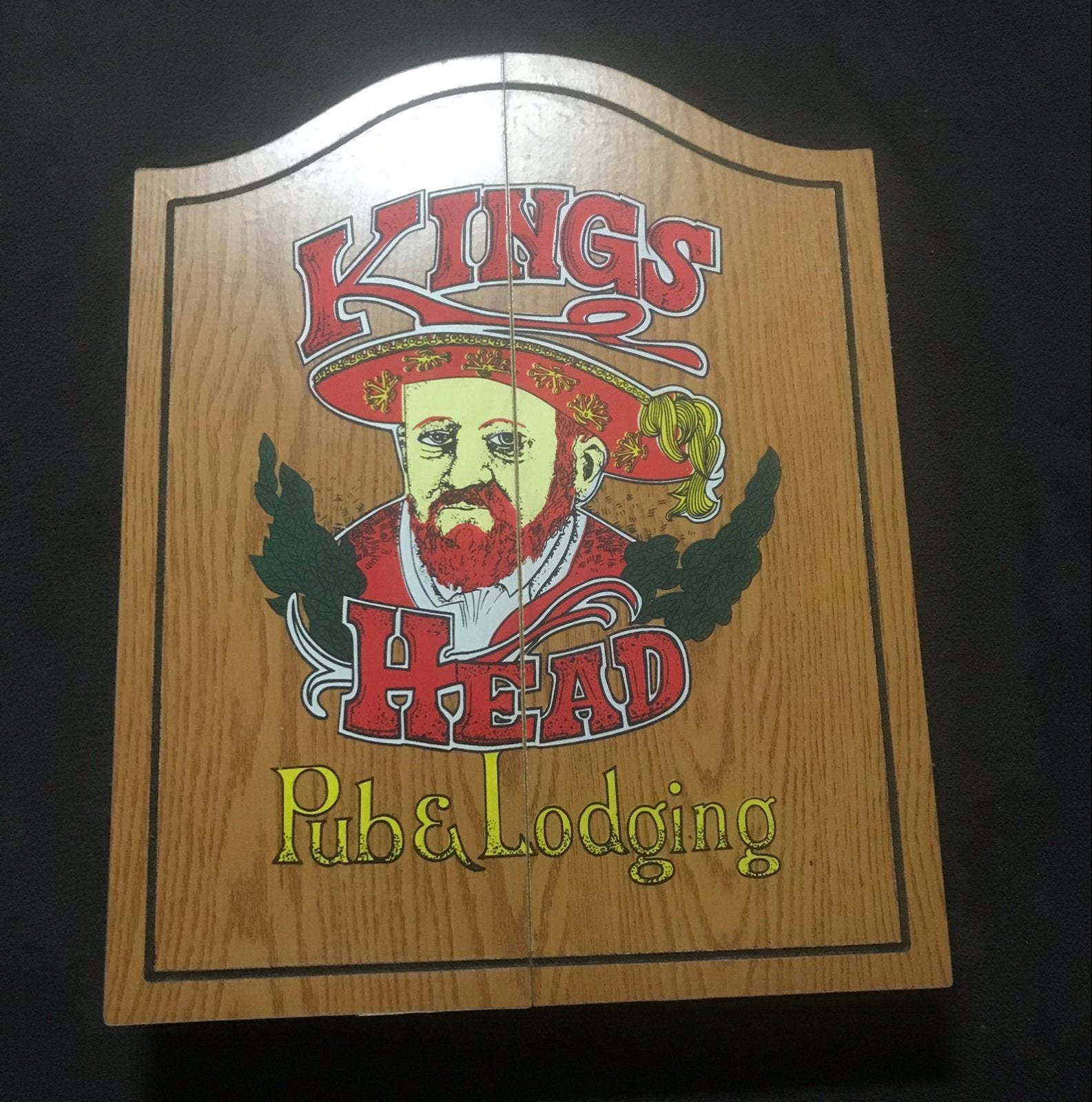 KINGS Head PUB AND LODGING VINTAGE DARTBORDKAST, Ophalen, Gebruikt, Dartbord
