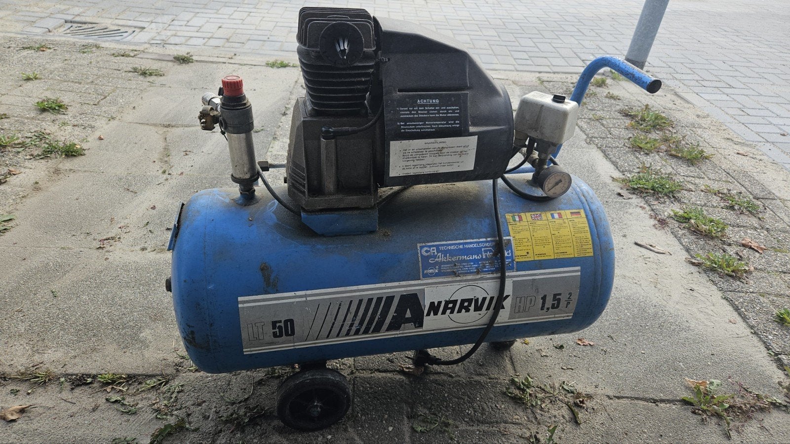50L Narvik Compressor, Ophalen, Gebruikt, Minder dan 200 liter/min, 25 tot 100 liter