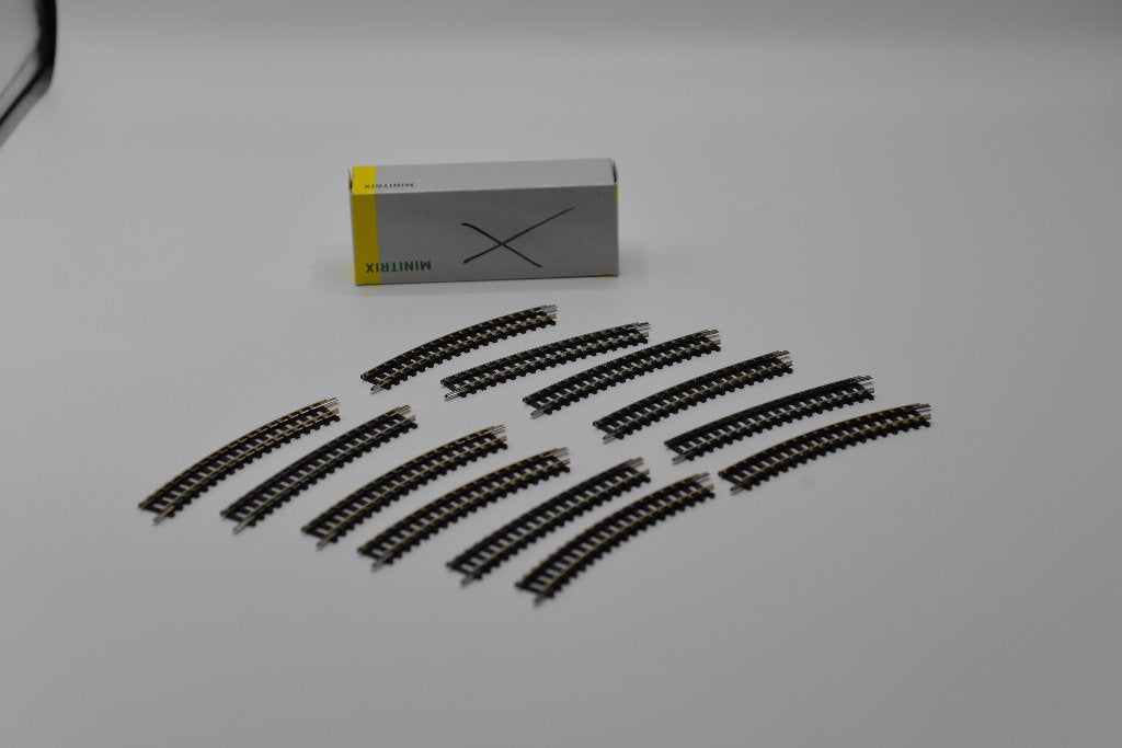12X Minitrix 14927 N-spoor bochtjes, Hobby en Vrije tijd, Modeltreinen | N-Spoor, -, Gelijkstroom of Wisselstroom, Rails, Ophalen of Verzenden