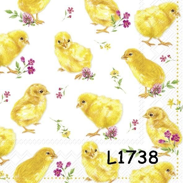 Servetten decoupage/bullet journal - kuikentjes L1738, Verzenden, Nieuw