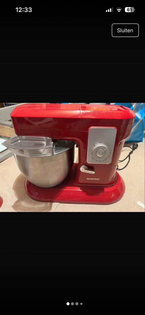 Silvercrest keukenmixer rood, Witgoed en Apparatuur, Keukenmixers, Ophalen of Verzenden, Gebruikt, 3 snelheden of meer