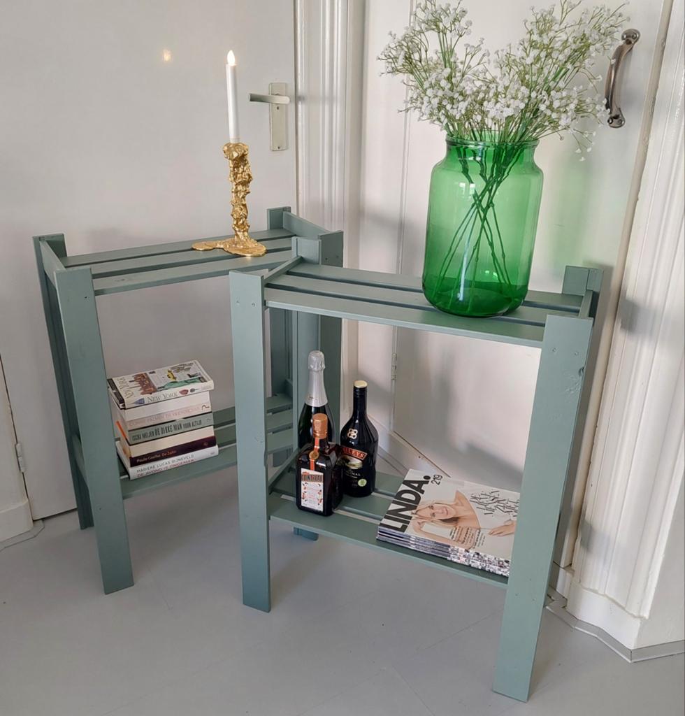 2x Kastje Tafeltje Bijzettafel Sidetable Rekje Hout Kast, Huis en Inrichting, Ophalen