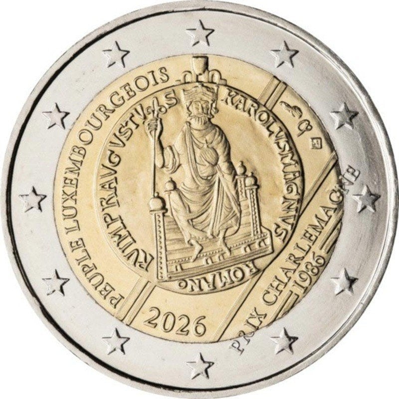 Luxemburg 2026 – Uitreiking Karel de Grote prijs- 2 euro UNC, Postzegels en Munten, Munten | Europa | Euromunten, Ophalen of Verzenden