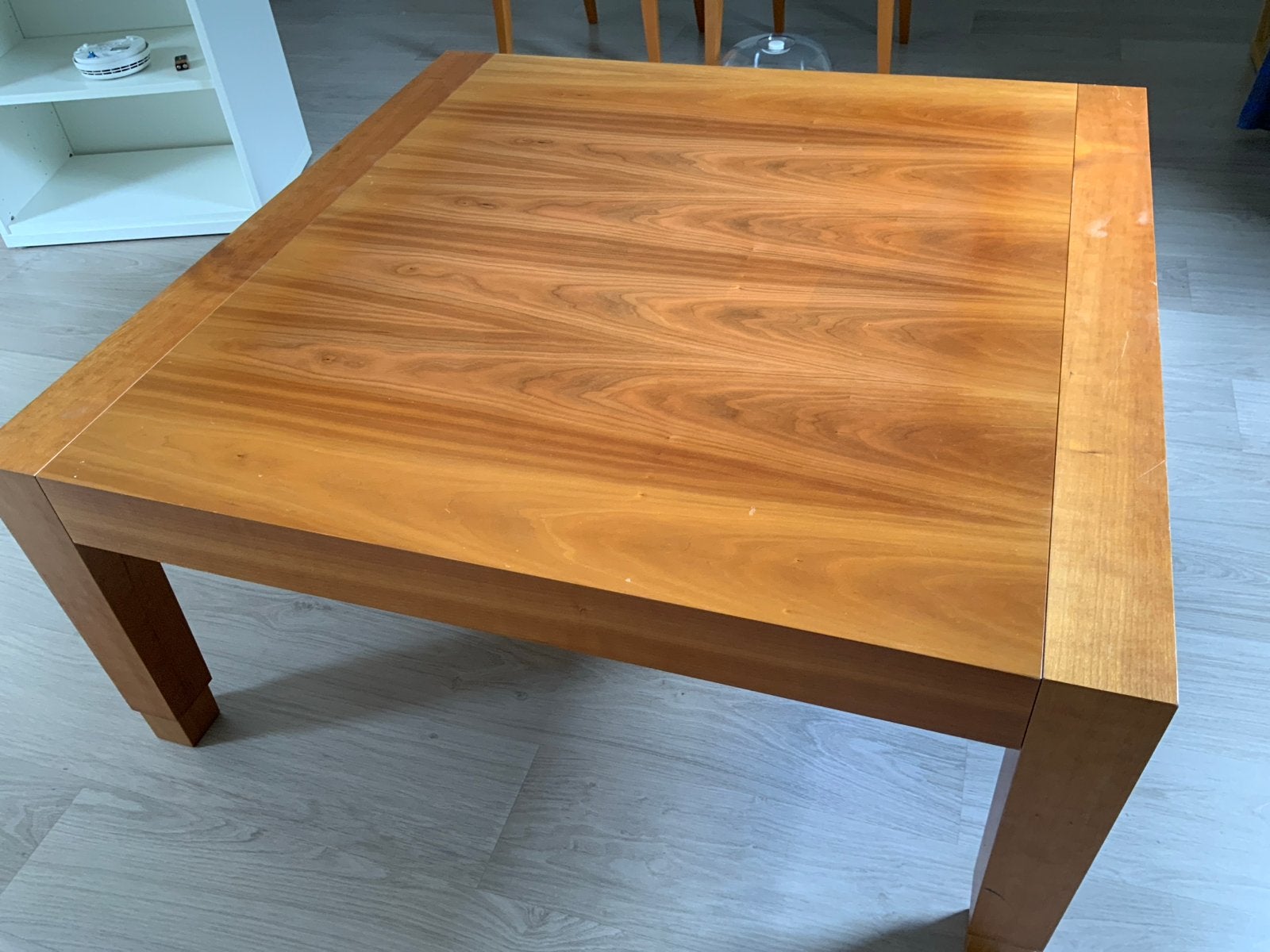 Houten salontafel - vierkant, Ophalen, Gebruikt, 50 tot 100 cm, 100 tot 150 cm