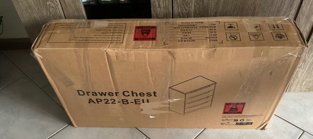 Bealife AP22 Zwarte ladekast met 4 lades, Ophalen, Nieuw, 50 tot 100 cm, 3 of 4 laden