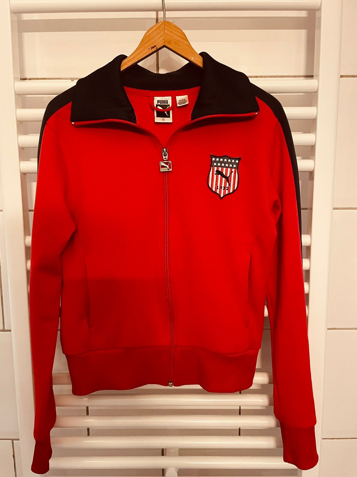 Retro Puma Sportjack Rood Small, Puma, Overige typen, Ophalen of Verzenden, Maat 36 (S)