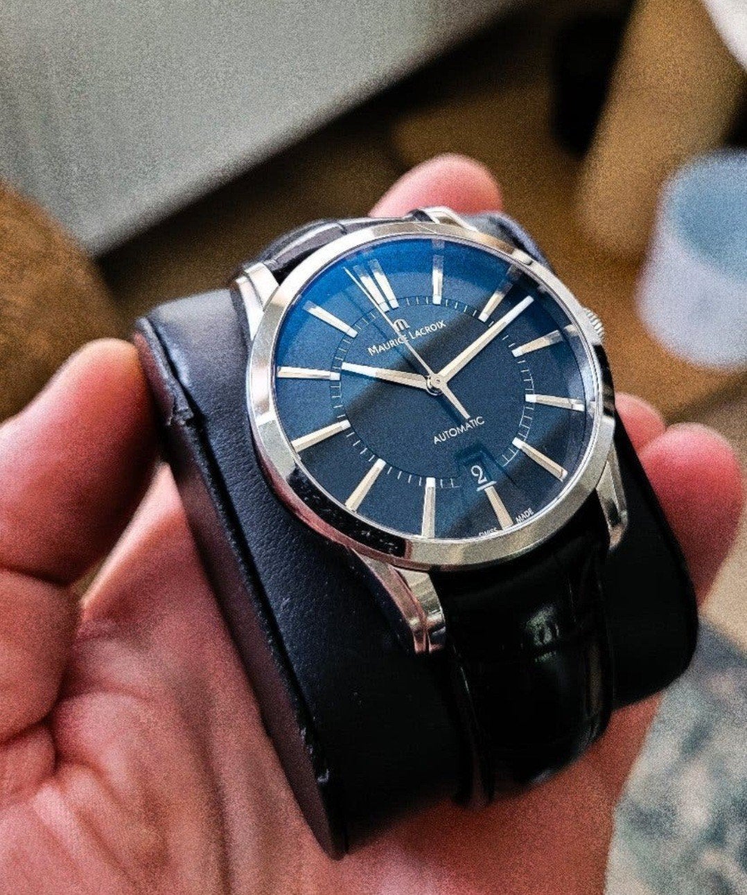Maurice Lacroix Pontos Automatic Horloge - Zo goed als nieuw, Leer, Staal, Polshorloge, Zo goed als nieuw
