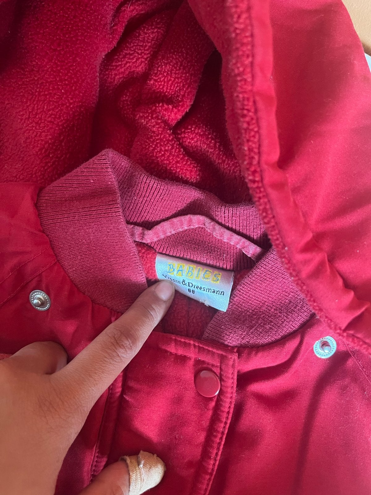 Rood Baby Sneeuwpak met Wanten - Maat 68, Ophalen, Gebruikt, Jongetje of Meisje