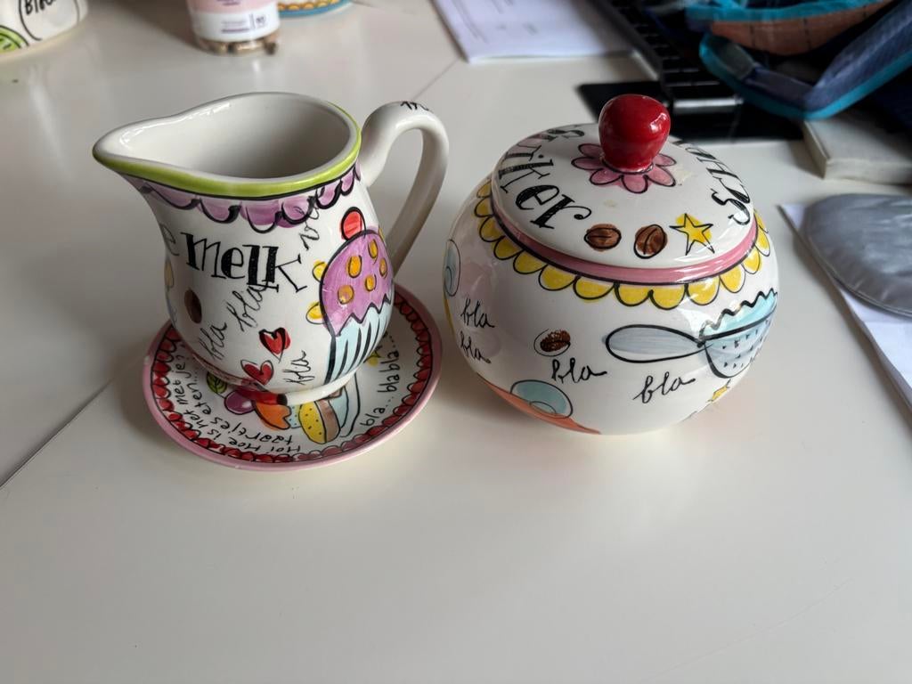 Blond Amsterdam suikerpot en roomkannetje, Gebruikt, Blond Amsterdam, Keramiek, Overige typen