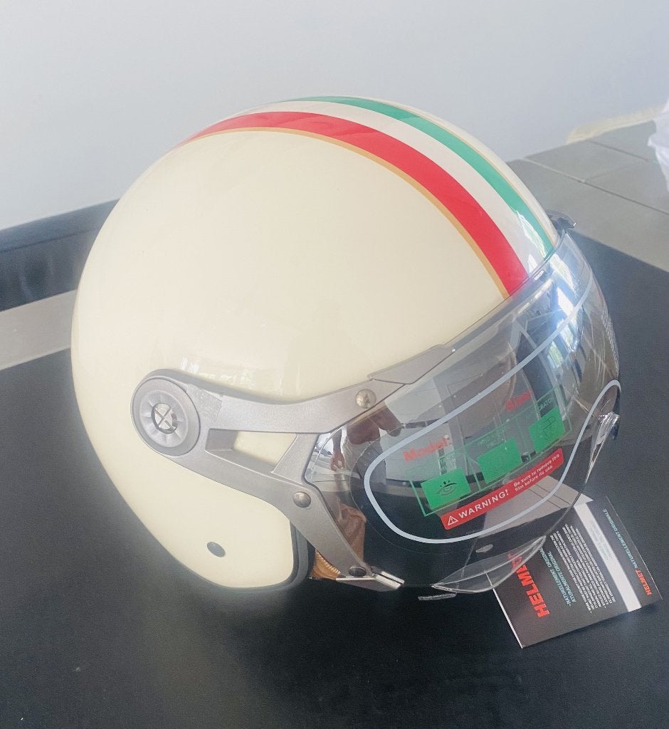 Nieuwe Retro Jethelm Vintage Italië maat L ECE 22.06 DOT, Ophalen of Verzenden, Nieuw, Large, Overige merken