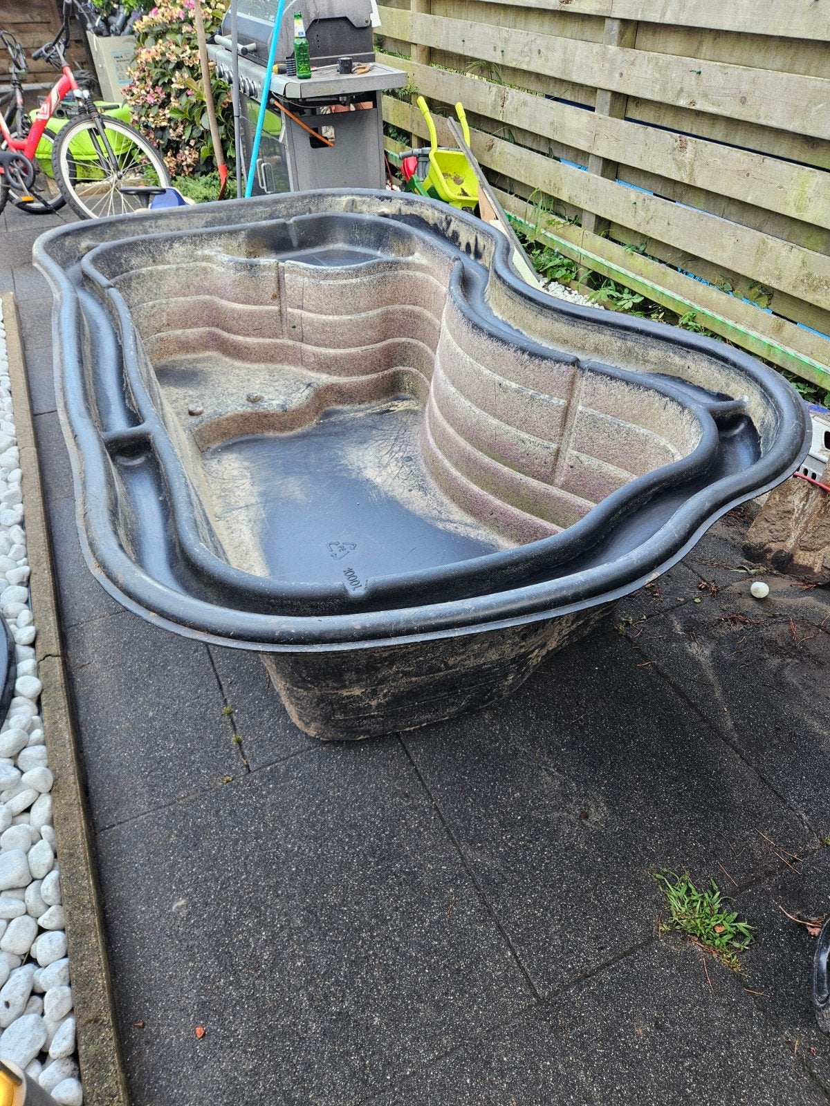 Grote vijverbak 1000 liter, Ophalen