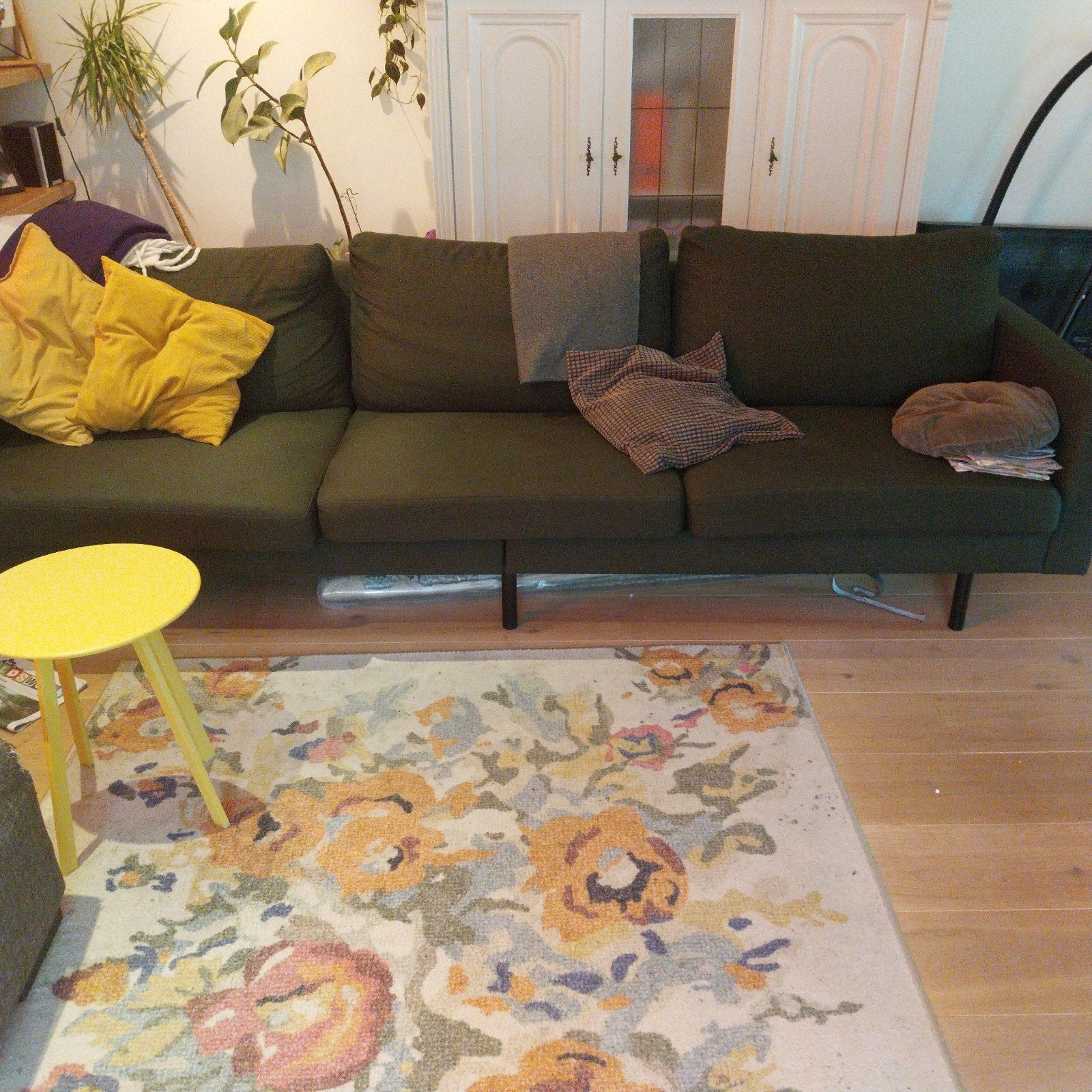 4-zits bank Collin (Leenbakker) donkergroen, Ophalen, 250 tot 300 cm, Gebruikt, 75 tot 100 cm