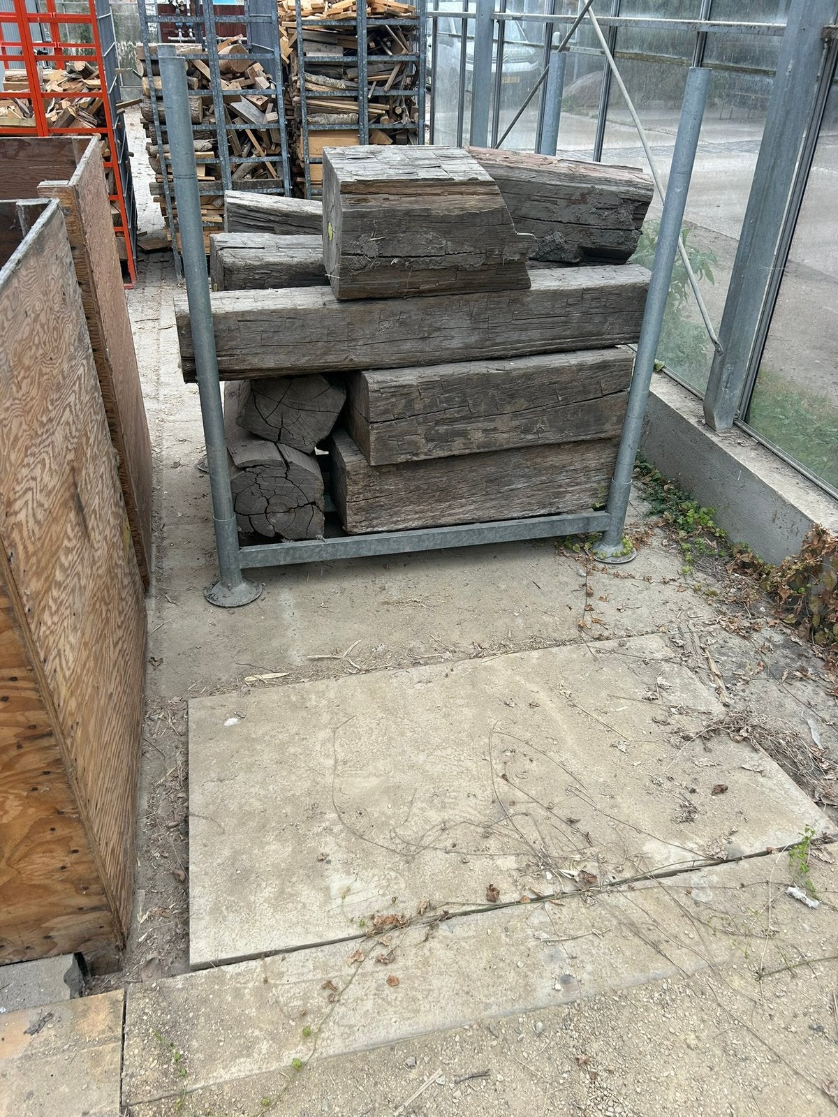 Stukken meerpaal div lengtes, Ophalen, Gebruikt, Hout