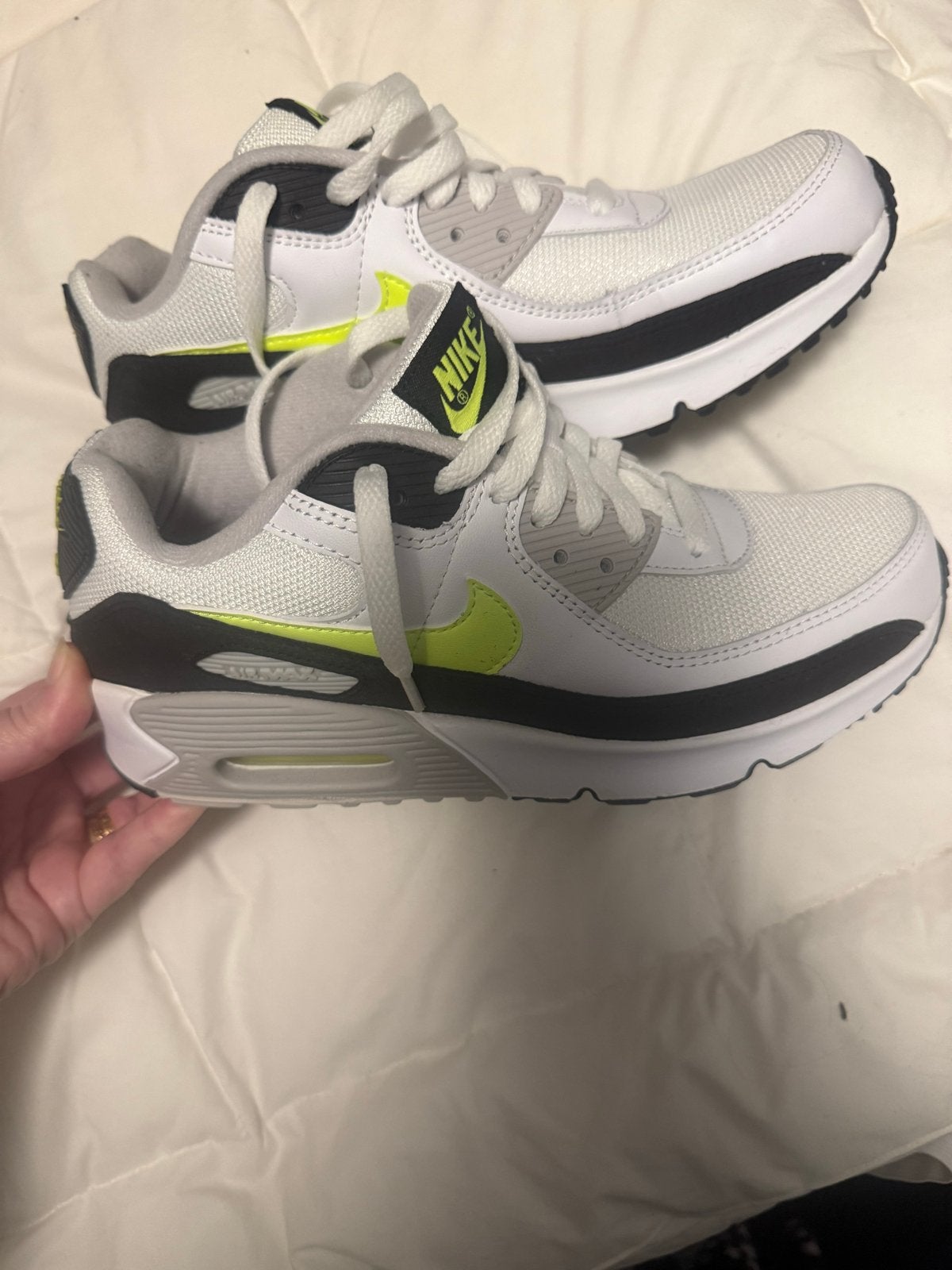 Nike Air Max 90 sneakers - Wit/Zwart/Neon Geel NIEUW, Ophalen of Verzenden, Nieuw, Wit, Sneakers of Gympen