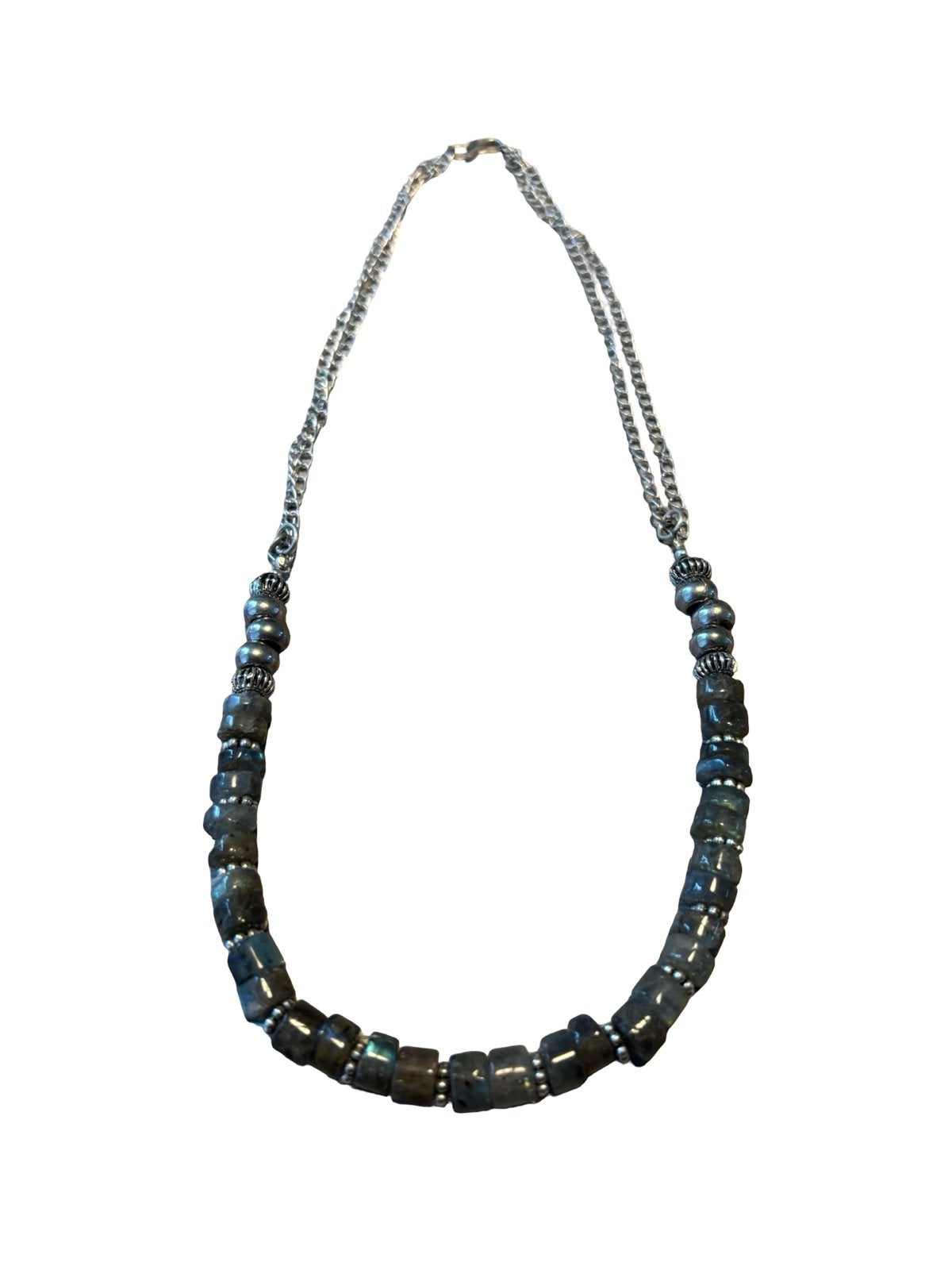 Handgemaakte Labradoriet Edelsteen Ketting Sieraden Newage, Vanbeeksaar4@gmail.com, Nieuw, Ophalen of Verzenden, Schimmelstraat