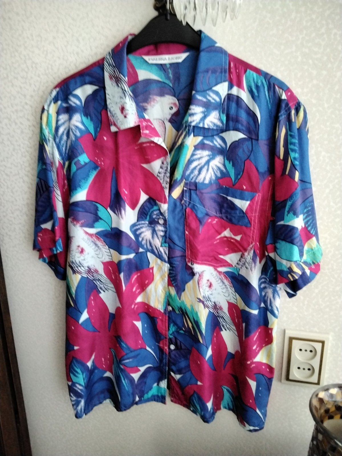 Vintage zijden blouse Malina Wong maat 40, Malina Wong, Ophalen of Verzenden, Zo goed als nieuw, Maat 38/40 (M)