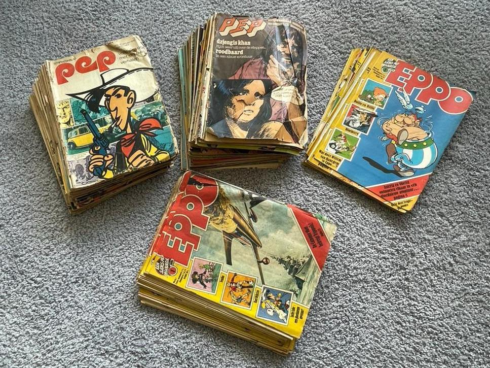 Collectie oude Pep en Eppo weekbladen 1970 + 1975 + 1976, Boeken, Stripboeken, Meerdere stripboeken, Ophalen, Gelezen