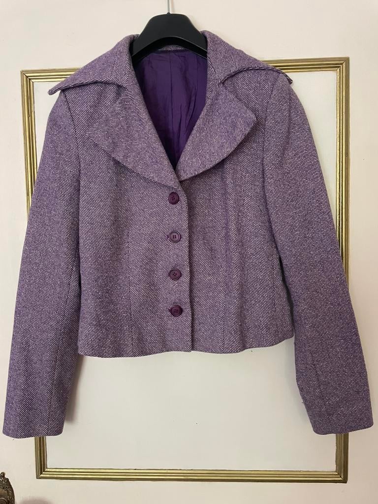 Vintage paars jasje met voering van Steps, Ophalen of Verzenden, Zo goed als nieuw, Maat 36 (S), Paars