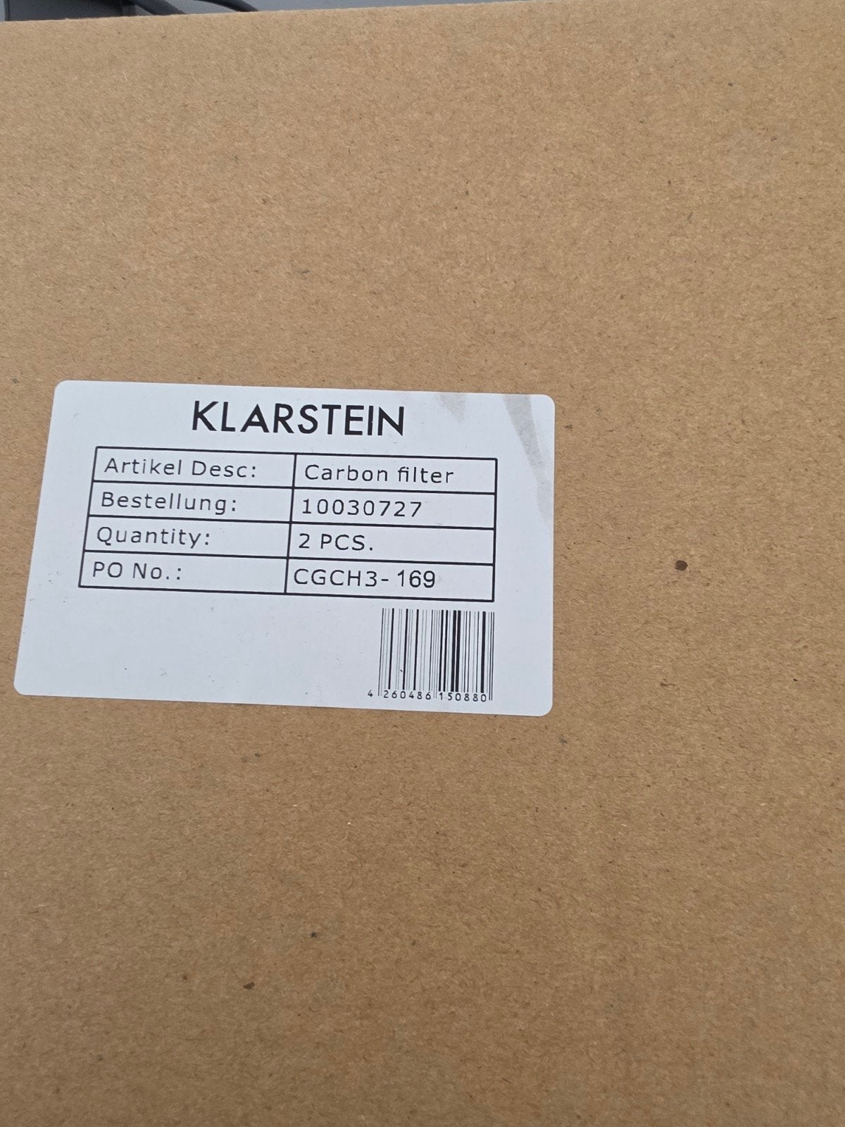 Klarstein Koolstoffilter (2 stuks) - Nieuw in doos, Ophalen of Verzenden, Nieuw