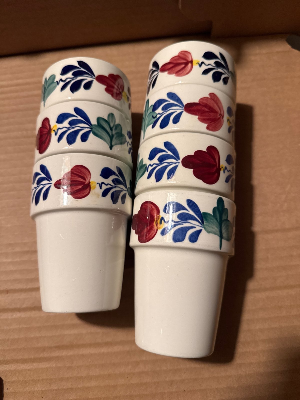 Set van 7 Boch Boerenbont-mokken, Ophalen