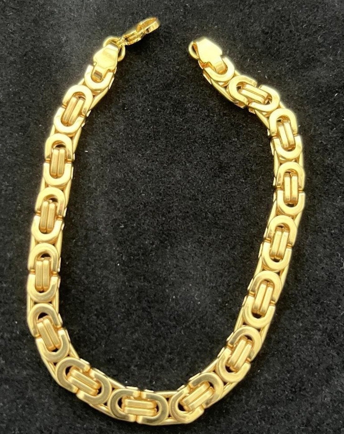 Goud Vergulde Platte Koningsschakel Armband 24 cm Nieuw, Ophalen of Verzenden, Nieuw, Goud, Overige materialen