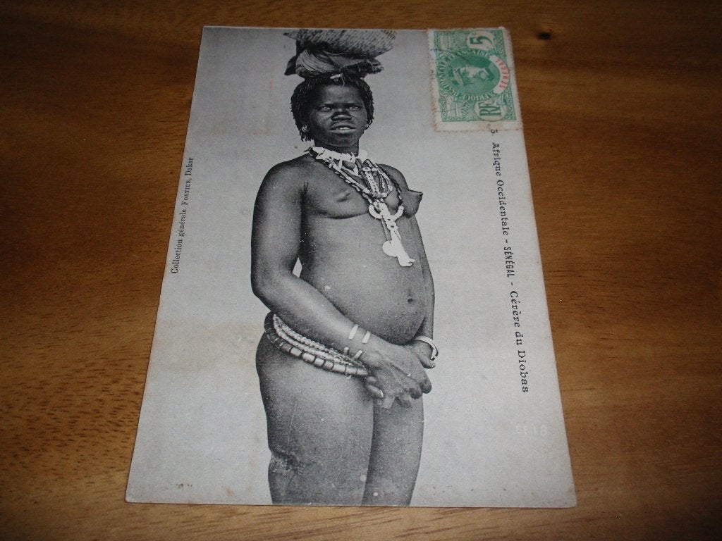 Afrika Jonge Vrouw Senegal Diobas Afrique Occidentale Naakt, Verzenden, Voor 1920, Gelopen, Cultuur en Media