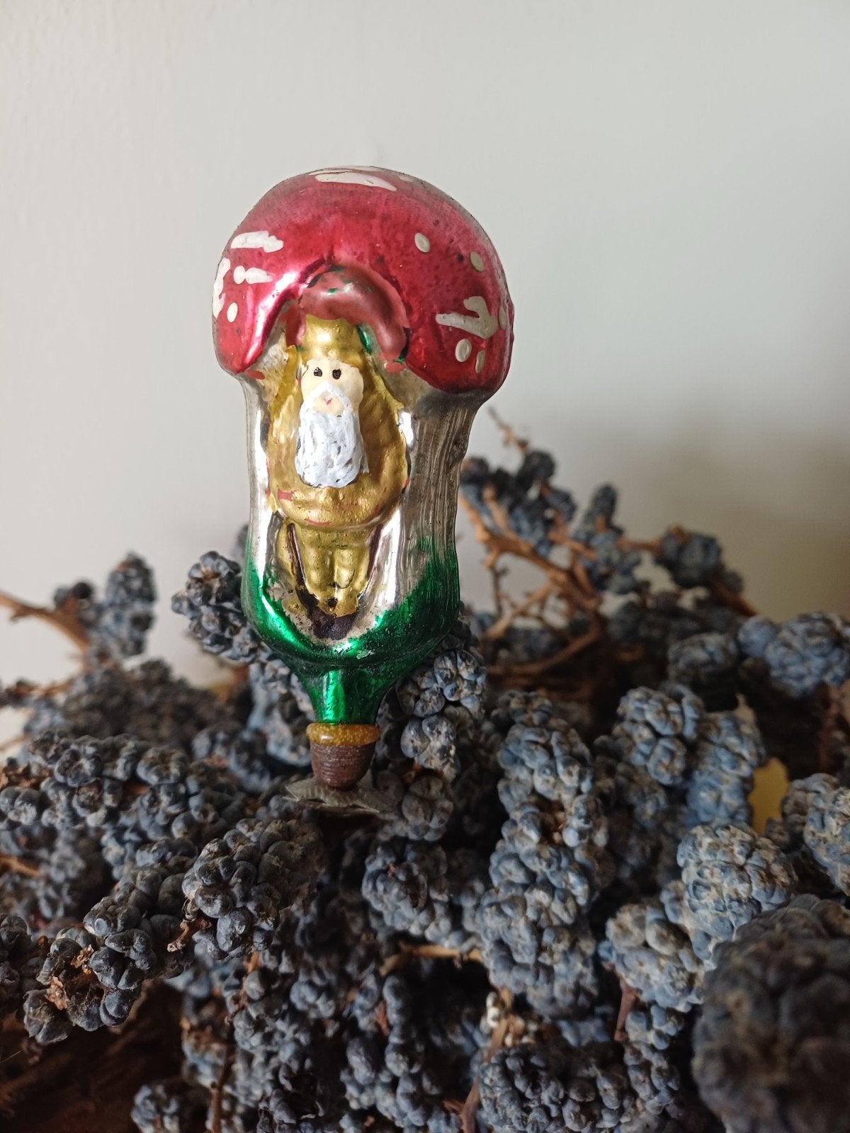 vintage kerstbal van glas, Ophalen of Verzenden, Gebruikt