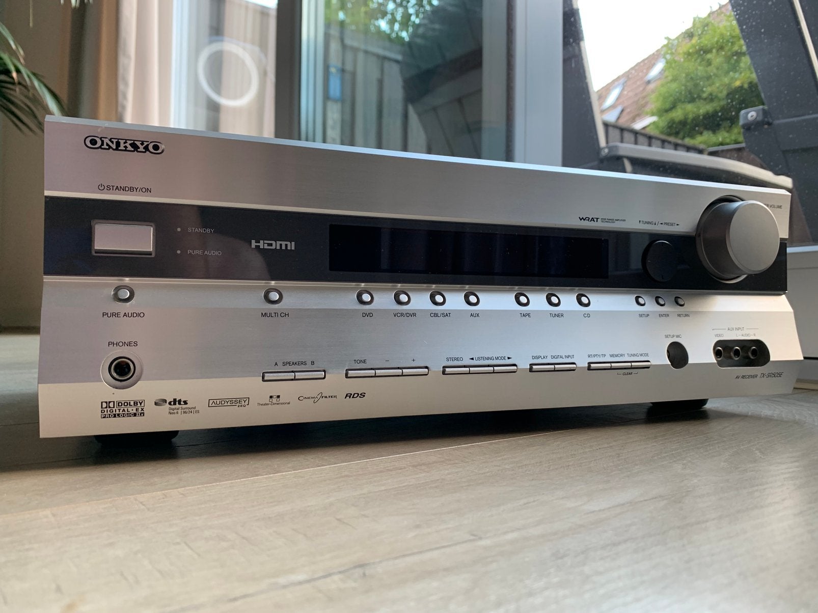 Onkyo TX - SR505 E Receiver, Ophalen of Verzenden, Zo goed als nieuw, 120 watt of meer, Onkyo