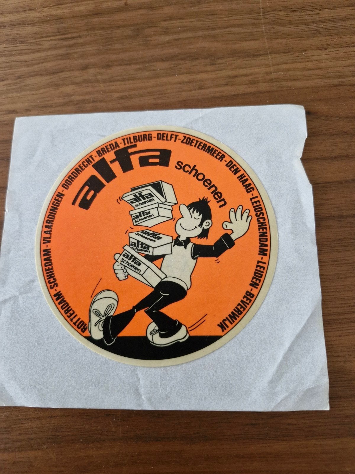 10453 Vintage Alfa Schoenen Sticker -Zeldzaam Verzamelobject, Ophalen of Verzenden